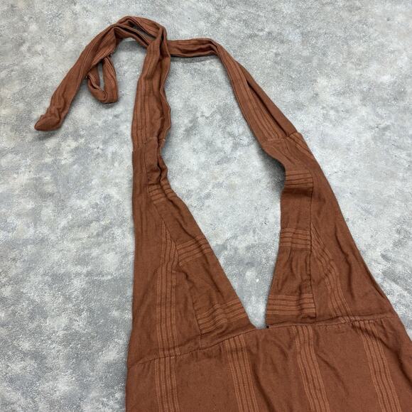 Free People Robin Mini Dress In Carmel Cafe Boho Sz Unknown Flaws - Picture 8 of 16